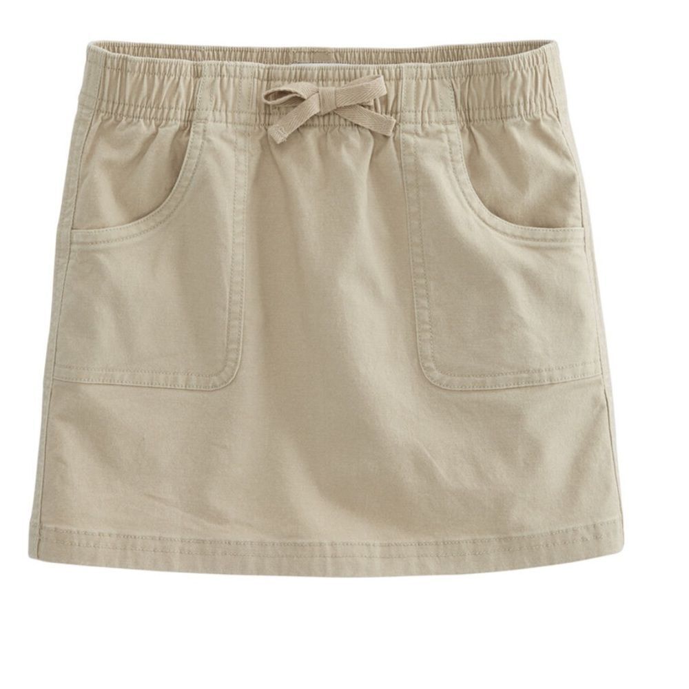 NWT New VINEYARD VINES Khaki Sand Elastic Waist Skirt Whale Logo Girls 8